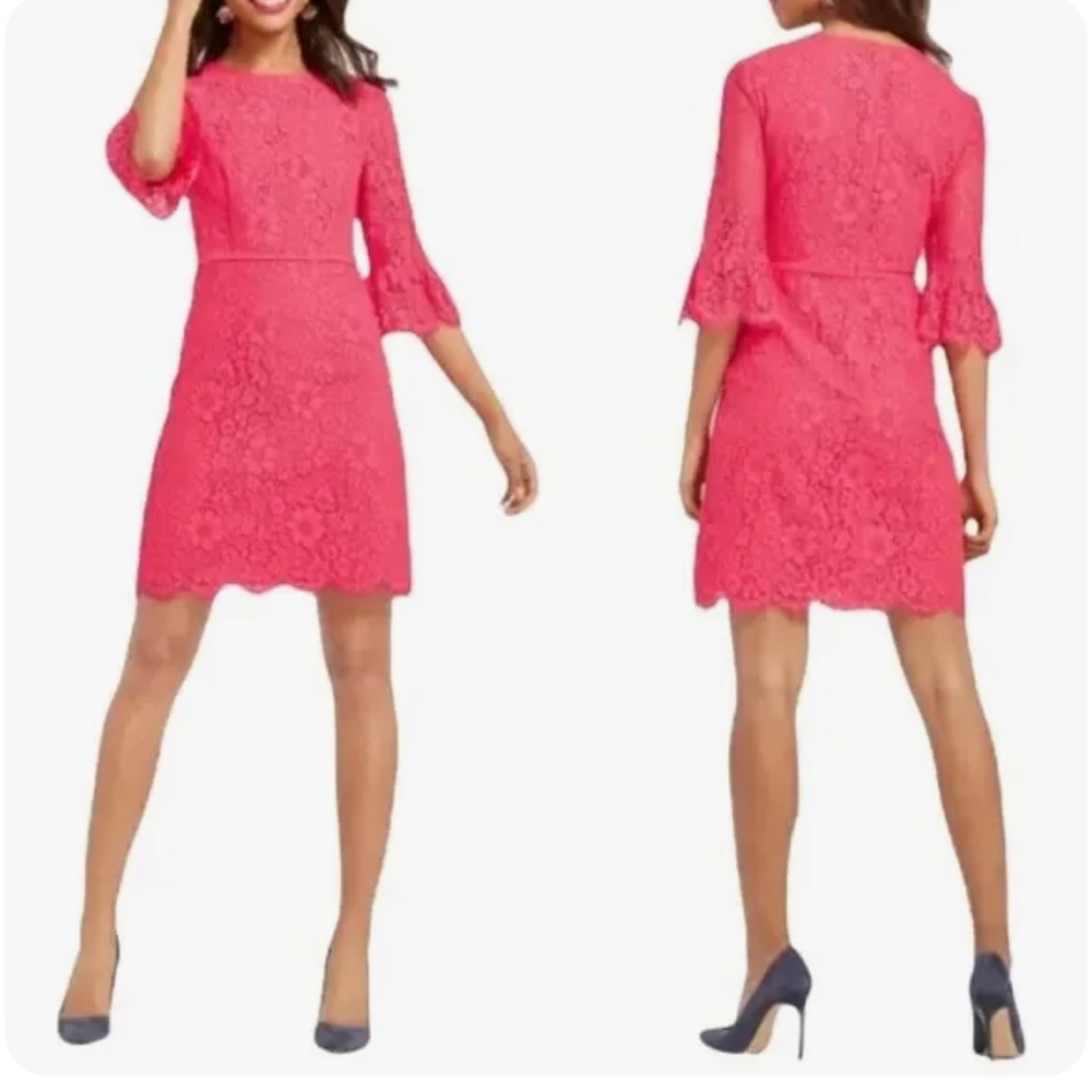 Draper James Pink Lace Bell Sleeve Dress Size 8